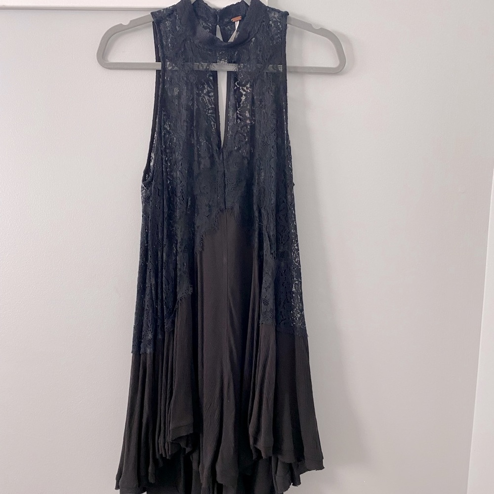 Lacy black Free People tunic or mini dress.  Super cute and flowy!  Size S.  New